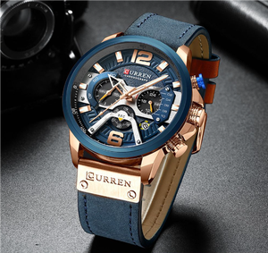 Montre à quartz pour homme CURREN 8329, en promotion, étanche, bracelet en cuir, affichage de la date et cadran en verre de 42 mm - Product Image 2