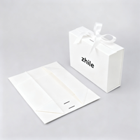 Boîte à bijoux portable de luxe rose à double porte pliante avec nœud en ruban pour colliers, emballage cadeau de Noël, vente en gros