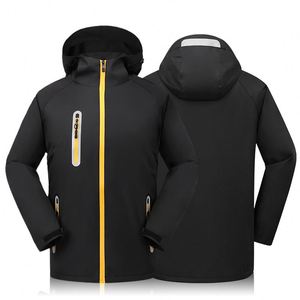 Vestes softshell pour hommes, logo personnalisé, coupe-vent réfléchissant, imperméable, à capuche, manteau d'hiver, vêtements d'extérieur chauds, coupe-vent, avec poches - Product Image 1