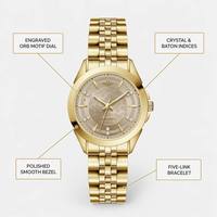 Montre Saturne gaufrée, bracelet en acier inoxydable, mouvement à quartz, résistante à l'eau 30M, pour femme