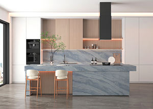 Dalle de pierre de quartz artificielle Goldtop Stone ODM/OEM 6031 Blue Sky pour comptoir de cuisine moderne, plateau de table d'hôtel et plateau de lavabo - Product Image 6