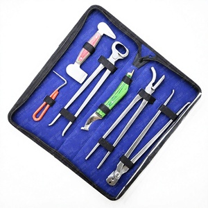 Professional Farrier Horse Hoof Trimming Tool Kit Hoof Knife Nail Clinch Buffer Soft Grip Hoof Pick Clincher <b>Puller</b> Shoeing Set - Product Image 1