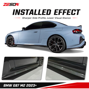 Faldones Laterales de Fibra de Carbono Seca Estilo SQ para <span class=keywords><strong>BMW</strong></span> M2 G87 Coupé, Extensiones de Panel de Balancín Izquierdo y Derecho, Par <span class=keywords><strong>2023</strong></span>+ - Product Image 2