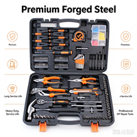Ensemble d'outils de bricolage 109 pièces, kit d'outils manuels multifonctionnels pour la réparation à domicile avec embouts de perçage, boîte en plastique