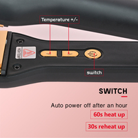 WMARK G52-HS003 Lisseur de cheveux professionnel à plaques en titane avec double chauffage MCH personnalisé haute température 260°C-500°F pour salon