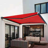 Store banne motorisé rétractable à cassette intégrale en HDPE et alliage d'aluminium pour balcon, avec télécommande et protection UV