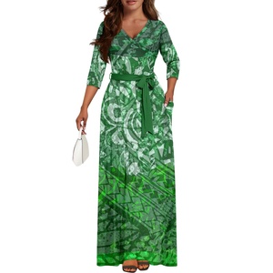 Robe longue de <span class=keywords><strong>soirée</strong></span> élégante pour femme de grande taille Robe hawaïenne Maxi marquisienne décontractée pour <span class=keywords><strong>tenue</strong></span> féminine à la mode - Product Image 5
