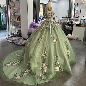 Jancember LSRZ17 Hermoso vestido de noche de flores 3D Tamaño grande para vestidos de fiesta - Product Image 3