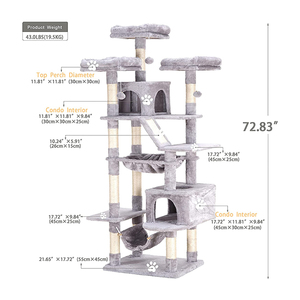 Torre para gatos alta personalizada al por mayor, escaleras para mascotas, cuerda de sisal natural envuelta, marco de escalada para rascar, juguetes de árbol para gatos pequeños - Product Image 5