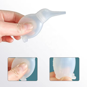 Aspirador nasal de material de silicona para bebés recién nacidos, pingüino suave, Punta larga, succión Nasal, herramienta de limpieza, aspirador Nasal - Product Image 4