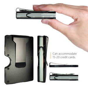 Новейший ультратонкий минималистичный кошелек с ЧПУ для денег, алюминиевый RFID блокирующий тонкий держатель для кредитных карт, мужской металлический кошелек из углеродного волокна - Product Image 6