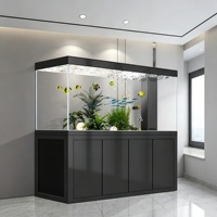 Aquarium en verre ultra-blanc avec pompes à eau, filtre de fond pour poissons dragons, grande taille, séparateur d'eau pour salon