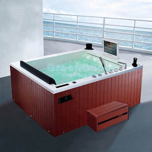 Salle de bain moderne pour 2 personnes, grand Jet de Massage, baignoire à Double <span class=keywords><strong>jacuzzi</strong></span> avec TV - Product Image 5