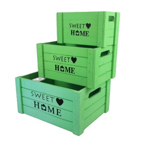 Modern desktop simple small wooden storage box set of three wooden storage boxes