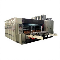 Máquina Automática de Impresión, Ranurado y Troquelado de Velocidad Media para Cajas de Cartón, Impresora Flexográfica, Ranuradora y Troqueladora