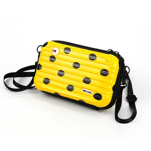 Yellow Polka Dot ABS Cosmetic Bag Beautiful Makeup Hard Bag Diagonal Span Storage Case ABS Storage Bag