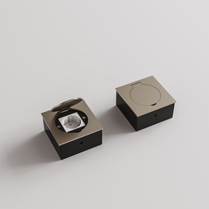 Boîte de sortie de sol à couvercle affleurant à rebondissement automatique avec finition plaquée de plusieurs couleurs pour montage au sol et au mur - Product Image 6