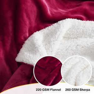 Red Fleece Blanket <strong>Christmas</strong> <strong>Throw</strong>, Super Soft Fluffy Thick Sherpa Warm Blankets for Winter - Product Image 5