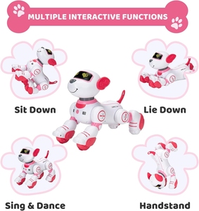 Perro robot Rc programable para mascotas de alta tecnología para niños, juguete de sonido ligero - Product Image 4