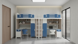 Marco de cama de metal Muebles de escuela secundaria Literas Estudiantes de secundaria universitarios Adultos <span class=keywords><strong>Loft</strong></span> Bed con escritorio y almacenamiento <span class=keywords><strong>Loft</strong></span> Bed - Product Image 3