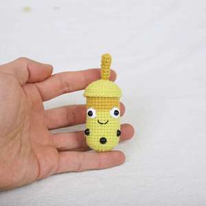 Handmade Cute Crochet Bubble Boba Milk Tea <b>Cup</b> Bag Charm Soft Mini Knitted Amigurumi Doll Plush Pendant Accessory Key Chain Bulk - Product Image 6