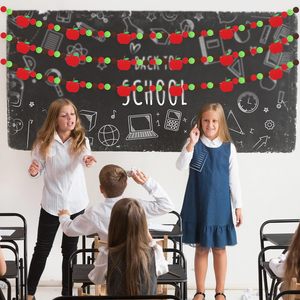 Retour à l'école feutre bannière pomme crayon <span class=keywords><strong>guirlande</strong></span> bienvenue retour à l'école bannière suspendue salle de classe fête décoration approvisionnement - Product Image 4