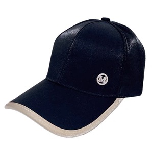 Gorra de béisbol satinada con logo M para mujer, en negro, blanco, blanco roto, gris plateado, para primavera y otoño, informal, para la calle y actividades al aire libre. - Product Image 5