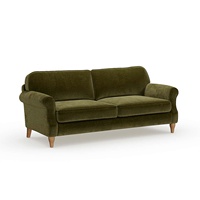 Canapé 3 places à accoudoirs incurvés sur mesure en tissu texturé pour salon