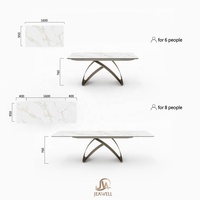Europäischer Eleganter Ausziehbarer Esstisch-Set Luxuriöse Marmor-Keramik-Tischplatte Oval für Zuhause Restaurant Hotel