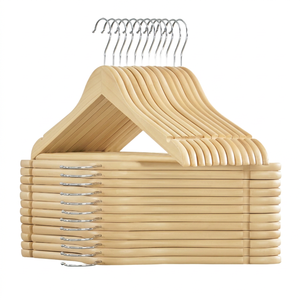 <b>Hanger</b> Factory Modern Lacquer Single Tier Natural Wooden Coat <b>Hangers</b> for Wardrobe-Non-Slip Design Rectangle Shape Multifunction - Product Image 1