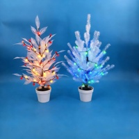 Pohon Lampu Peri Plastik Putih 50cm Satu Buah 2 Model Bebas Perawatan untuk Natal, Tahun Baru & Acara Thanksgiving