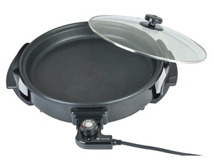 Household 35cm <strong>Electric</strong> Grill <strong>Pan</strong> With Glass Lid <strong>Electric</strong> Pizza Maker - Product Image 3