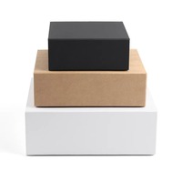 Boîte cadeau pliable noire de luxe avec revêtement UV, papier kraft recyclable pour vêtements, t-shirts, robes, accessoires, chaussettes, fourrures, emballage