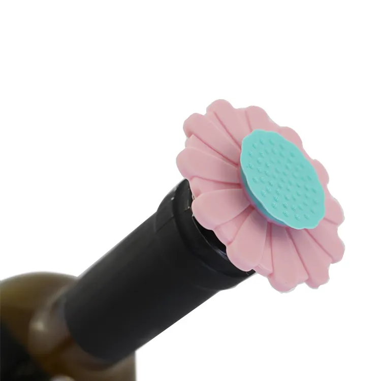 IN STOCK Custom Wine Accessories Silicone Corks Reusable Flower Shape Silicone Champagne Bottle Wine Stopper