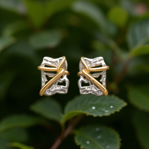 Boucles d'oreilles tendance en acier inoxydable 316L avec placage or PVD, design durable et résistant - Product Image 3