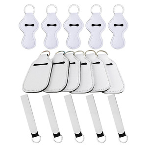RTS Promotionnel DIY Sublimation Blancs Porte-clés Blanc Rouge À Lèvres Désinfectant Titulaire Bracelet Longe - Product Image 5
