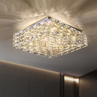 Plafonniers en cristal dorés modernes Nouveau style Lumière LED de luxe d'intérieur pour chambre Base en fer pour bureau à domicile