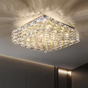 Plafonniers en cristal dorés modernes Nouveau style Lumière LED de luxe d'intérieur pour chambre Base en fer pour bureau à domicile - Product Image 2