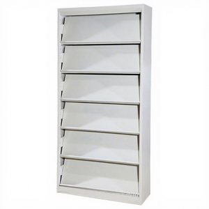 School <b>Library</b> Furniture Metal Steel Cube <b>Book</b> Rack Single Side Bookshelf Magazine Rack - Product Image 5