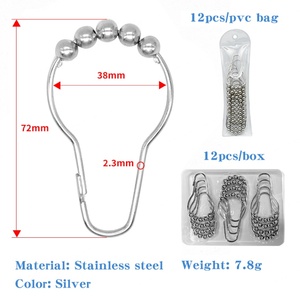 YIWANG Vente en gros de crochets et anneaux pour rideaux de douche en acier inoxydable - Product Image 3