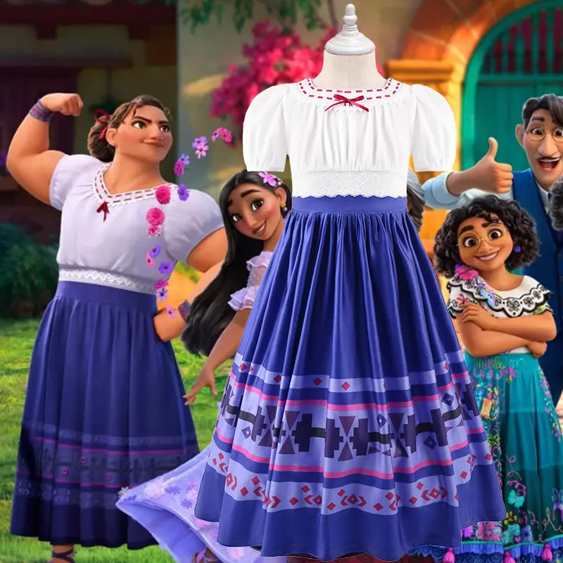 2022 Amazon Hot Sale New arrival Bolsos De La Peliculasla Disneyes Movie Girl Birthday Luisa Costume Kids Encanto Shirts Dress