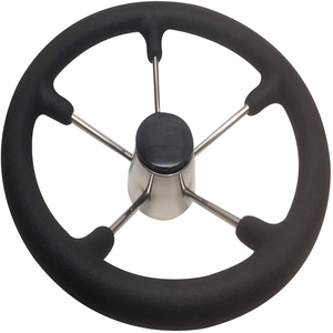 Gran oferta, volante de acero inoxidable negro de 15-1/2 \ "con empuñadura de perilla, accesorio de Hardware marino antideslizante para yates - Product Image 3