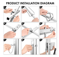 Support de rôtissoire universel électrique à rotation automatique 360° en acier inoxydable, kit de grillades pour barbecue, charbon de bambou réutilisable