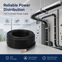 Cable de Circuito Crítico Huaqi YJY 1x4mm² 250 ° Cable Eléctrico de Alimentación con Aislamiento XLPE, Clasificado para Cortocircuitos, 500 Pies