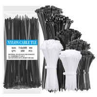 Attaches de fil en nylon de câble en plastique de bonne qualité 7.6*300mm outil d'enveloppe de cravate de fixation attaches de fermeture éclair autobloquantes accessoires de câblage