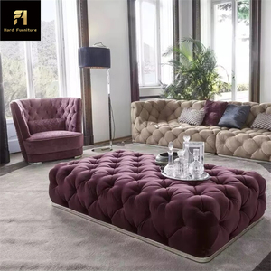 Sofá de pan de terciopelo de tela de lujo contemporáneo italiano, sofá de cuero, sofá con botones para sala de estar, sofás para sala de estar - Product Image 3