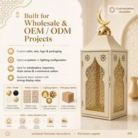 Lot de lanternes de Ramadan en métal blanc et or pour la décoration saisonnière de la maison et des hôtels pour l'Aïd