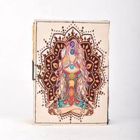 Acheter Journal intime en cuir véritable Mère Terre Vintage Journal en cuir imprimé d'ombres Grimoire Deckle Bord Papier