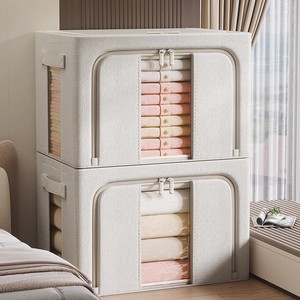 Clothing Organizer <b>Storage</b> Box Rectangle Solid Color Extra Large For Bedroom Quilts <b>Clothes</b> Home Wardrobe Standing Type - Product Image 1