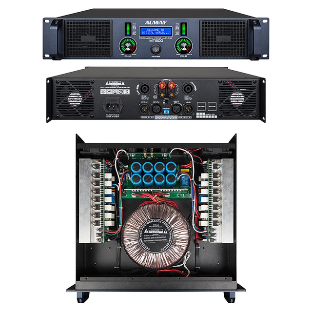 AUWAY MT1000 2 Channel Subwoofer DSP Power Amplifier 1000 Watts Class H Professional Speaker System
